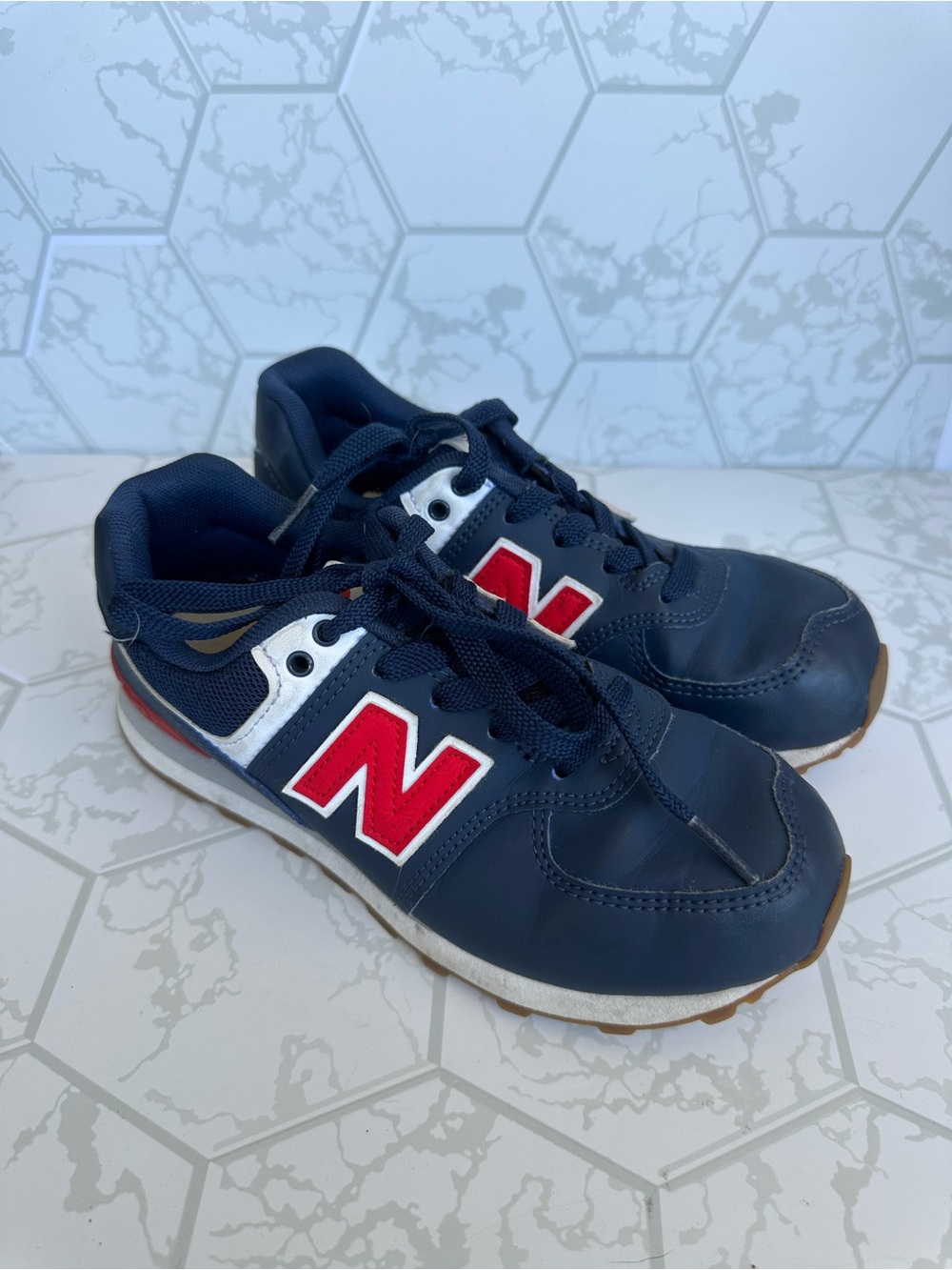 New Balance Navy Sneakers with Red 'N' Logo